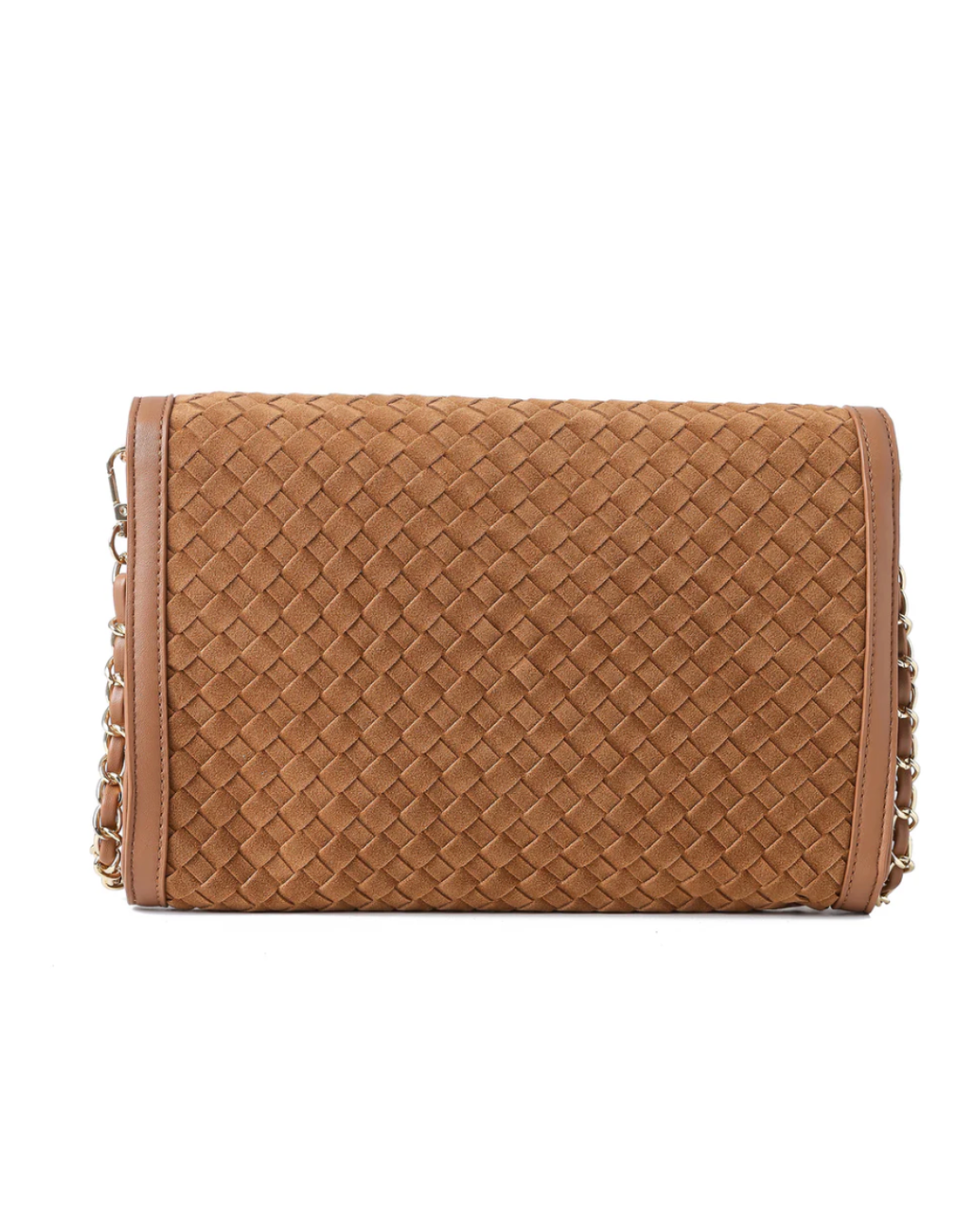 Beth Saddle Suede Woven Clutch