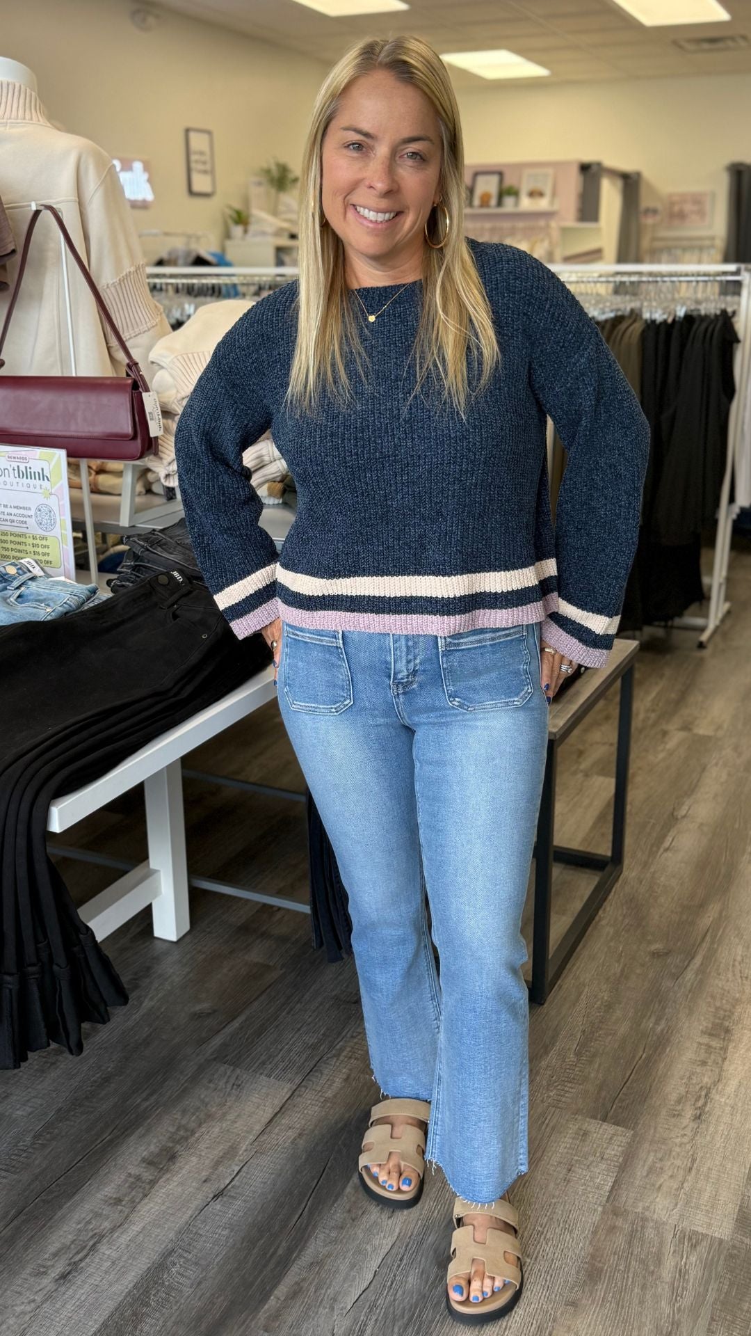 Crew Neck Chenille Sweater