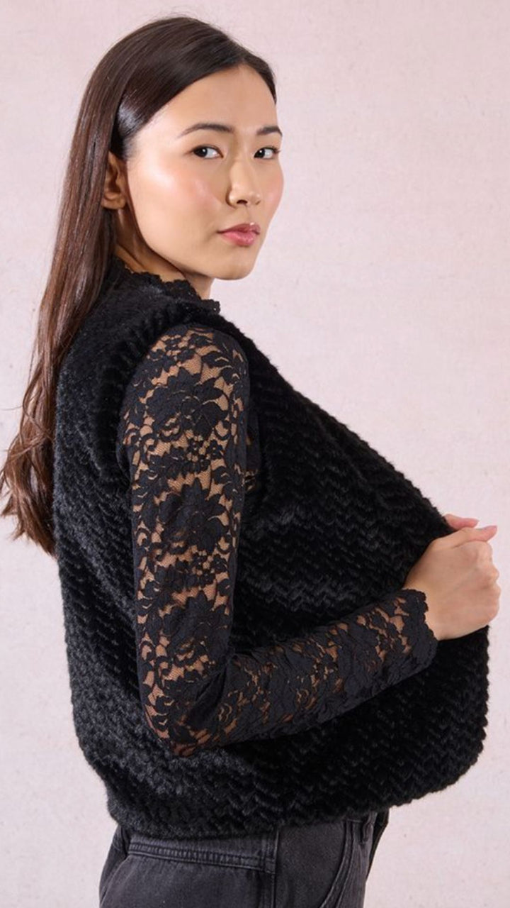 Black Fur Vest