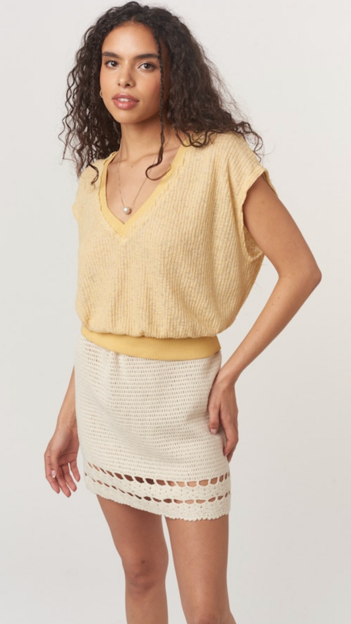 Iva Textured V Neck Tee