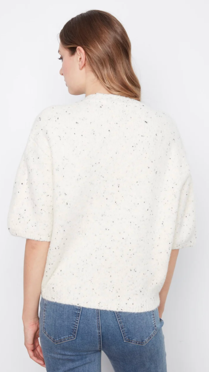 Cookies And Cream Balloon Elbow Sleeve Knit Sweater