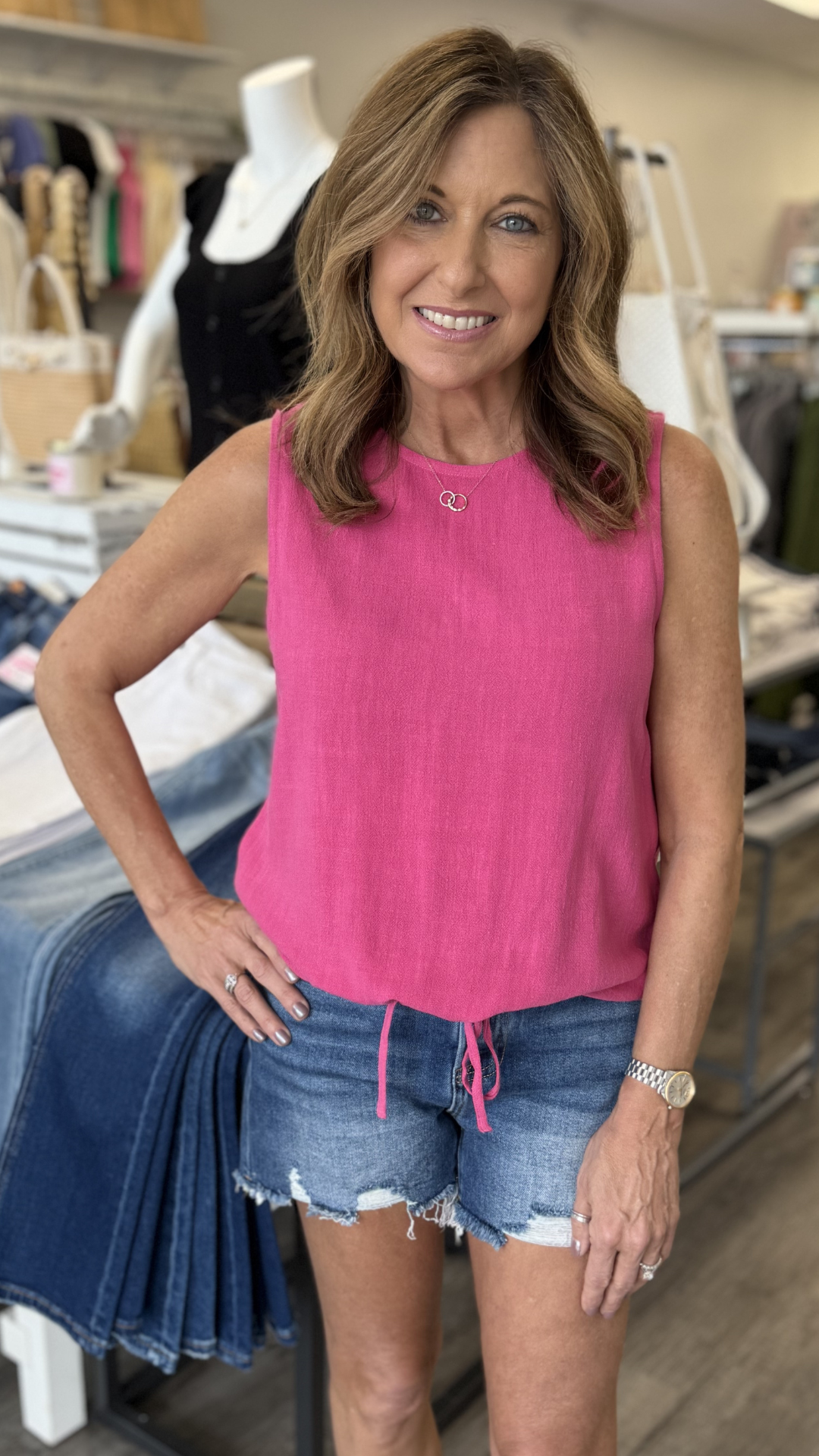Fuchsia Sleeveless Top