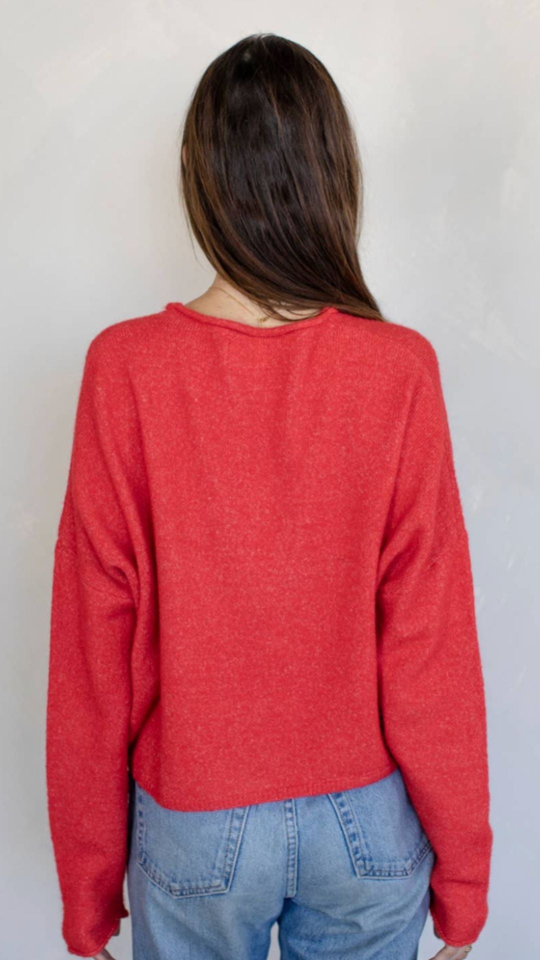 Red Piper Sweater Cardigan
