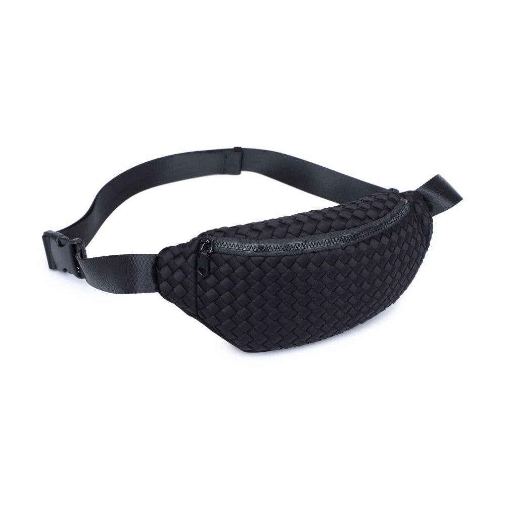 Black Woven Neoprene Belt Bag