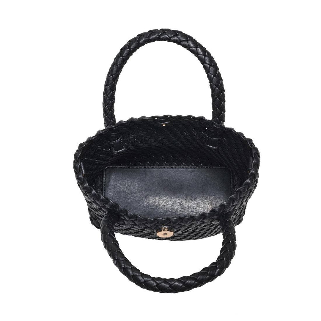 Black Leanna Woven Crossbody
