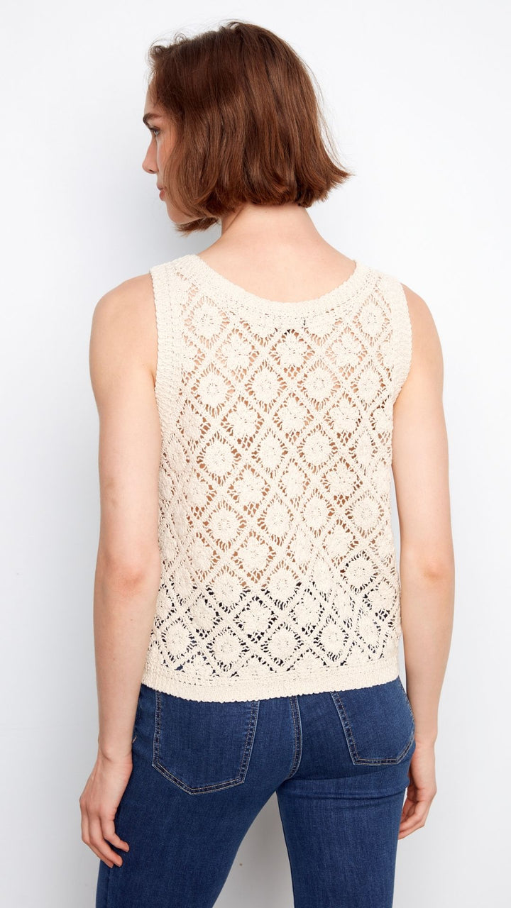 Reversible Crochet Button Up Sleeveless Vest