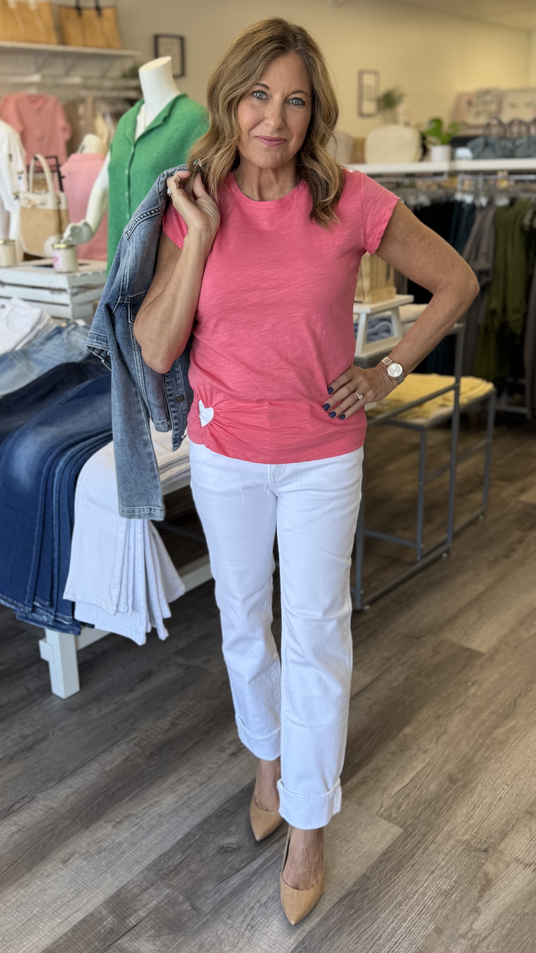 Sorbet Organic Cotton Tee With Heart Cut Out