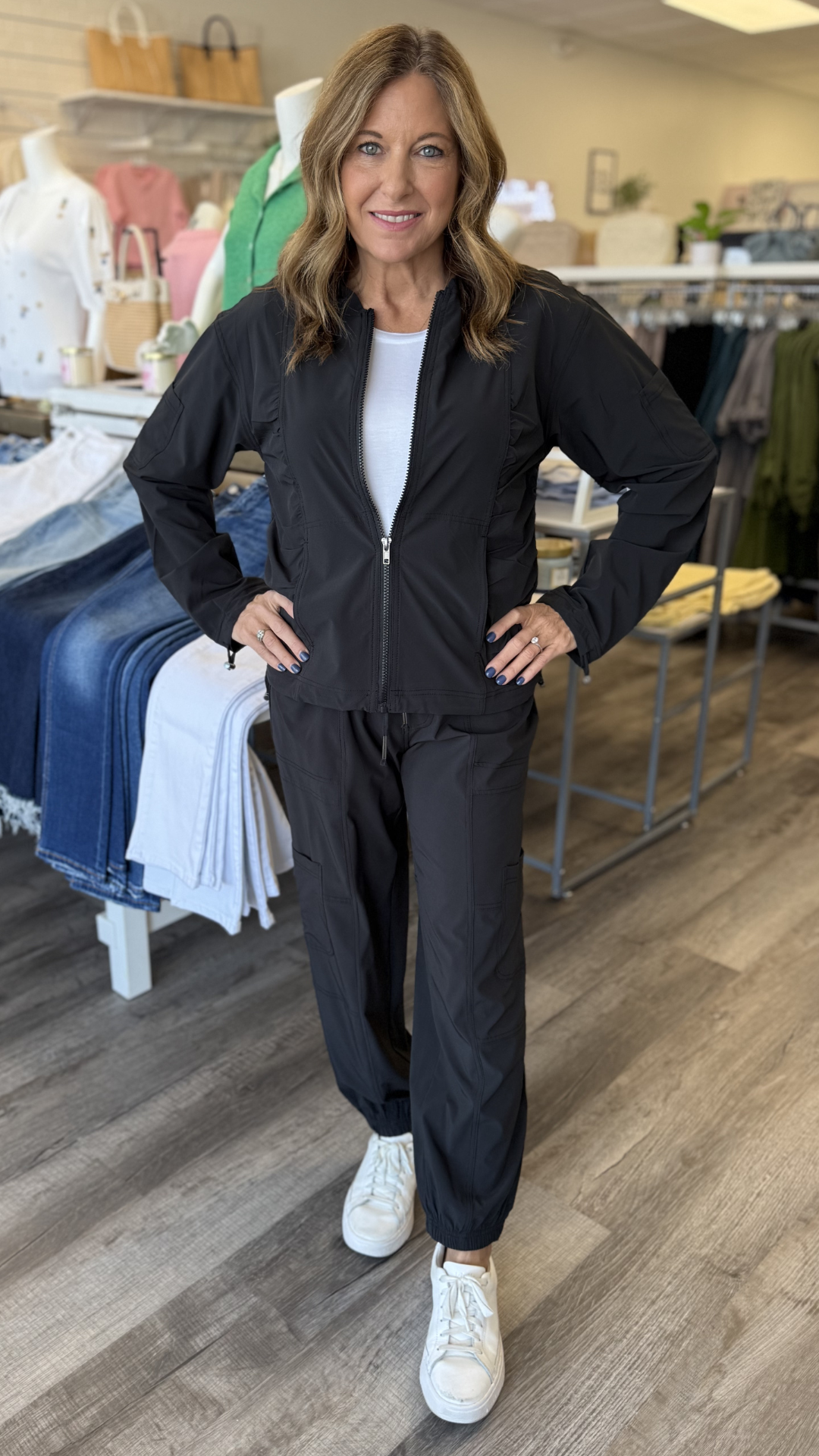 Black Theobald 4 Way Stretch Cargo Jogger