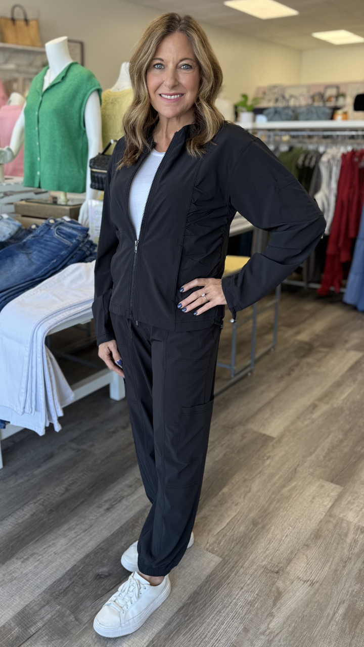 Black Bach 4 Way Stretch Bomber Jacket