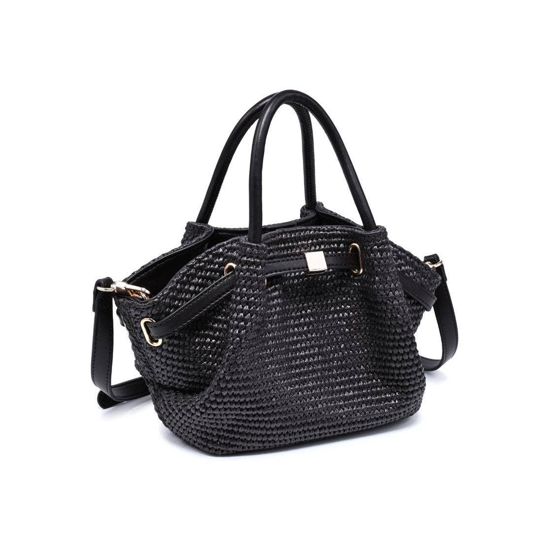 Chocolate Selena Straw Crossbody Bag