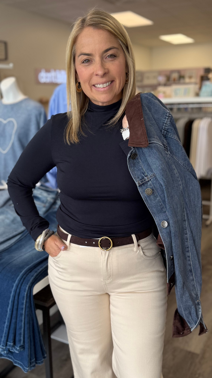 Navy Mocked Undersweater
