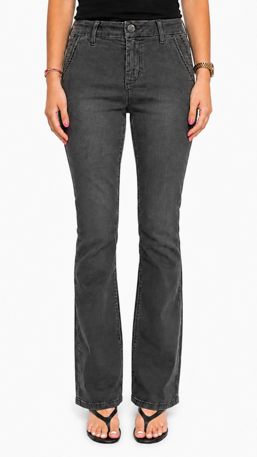 Mid Rise Charcoal Petite Better Butter Slim Boot Full Length Jeans With Double Pockets