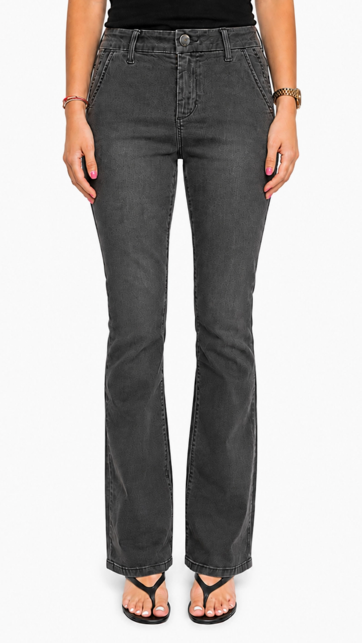 Mid Rise Charcoal Petite Better Butter Slim Boot Full Length Jeans With Double Pockets