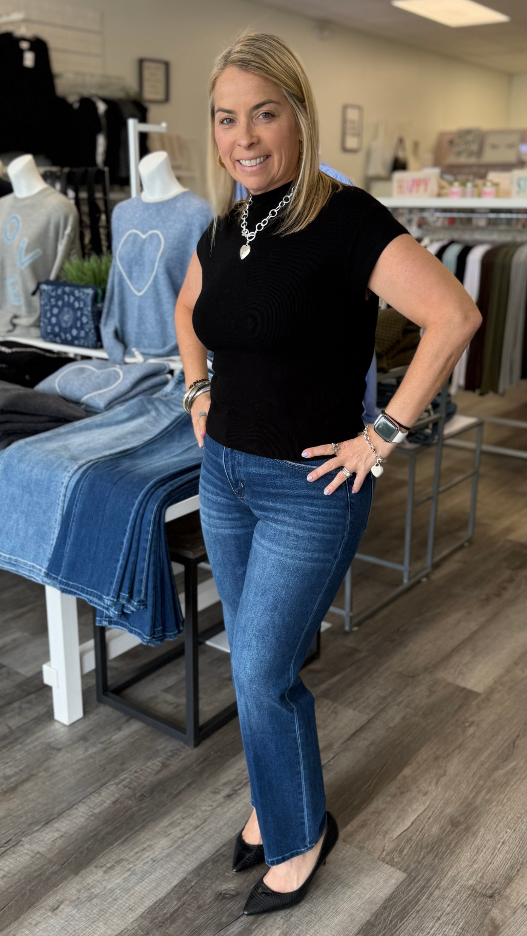 Black Ruched Sleeveless Sweater Top