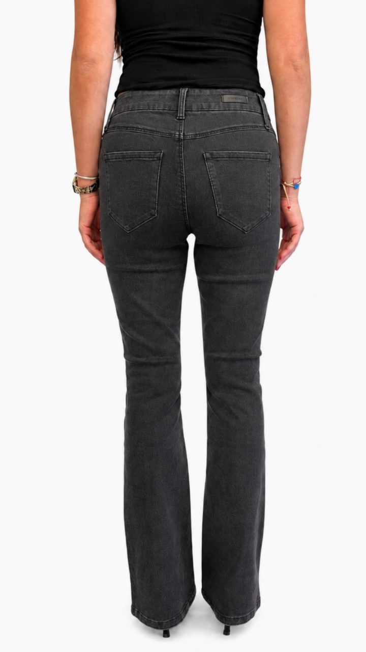 Mid Rise Charcoal Petite Better Butter Slim Boot Full Length Jeans With Double Pockets