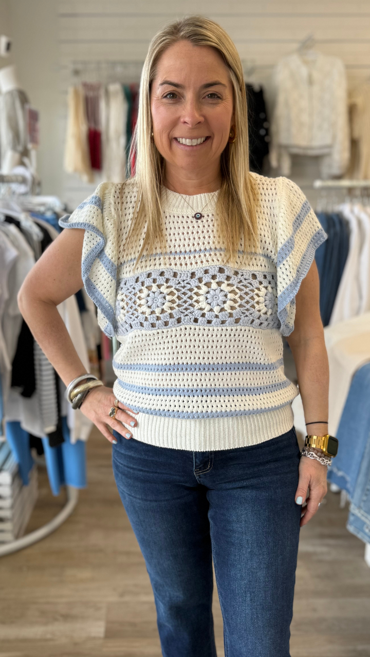 Flutter Sleeve Crochet Top