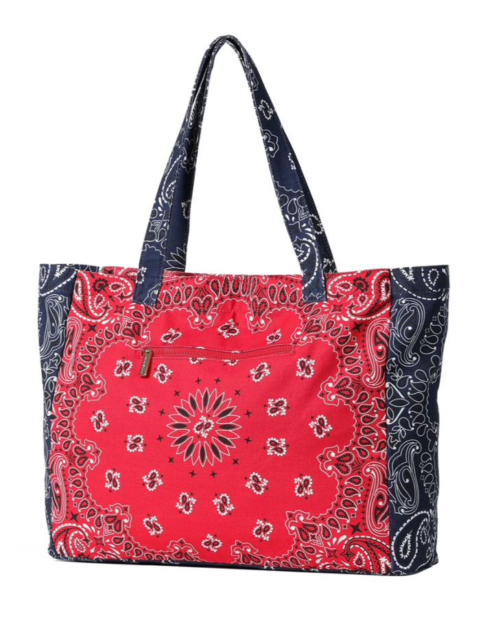 Bailey Red/Navy Bandana Tote
