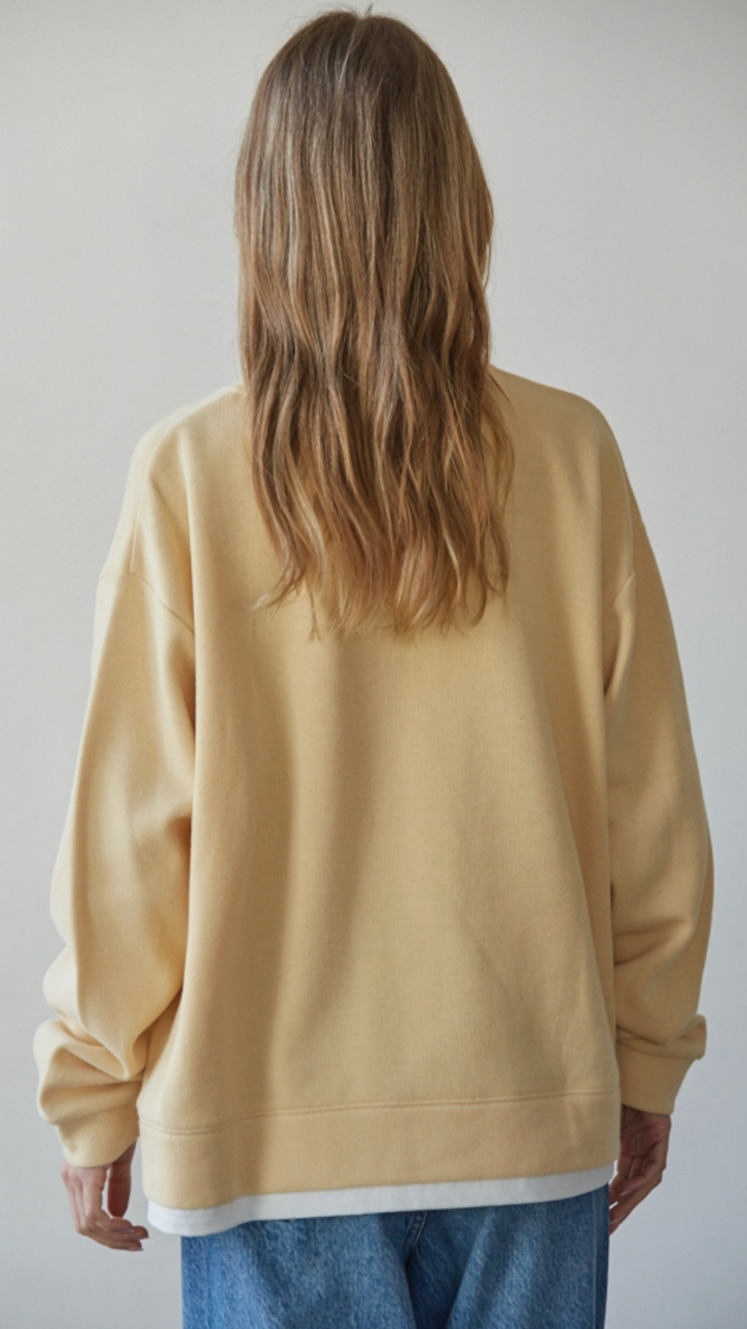 Butter Yellow Crewneck Layered Sweatshirt