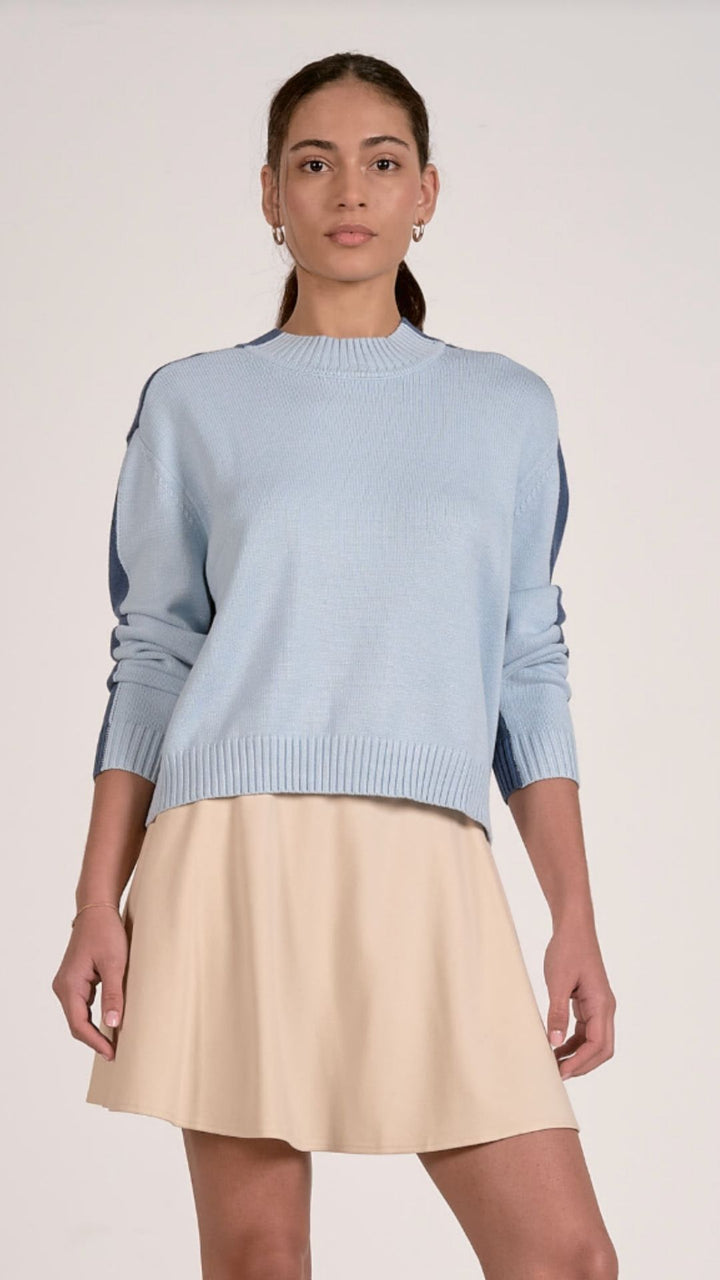 Light Teal Colorblock Sweater