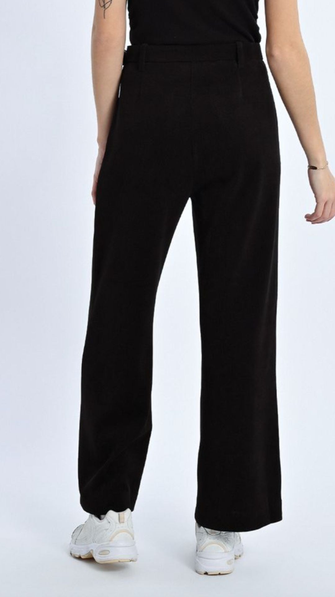 Black Belted Wide Leg Pants