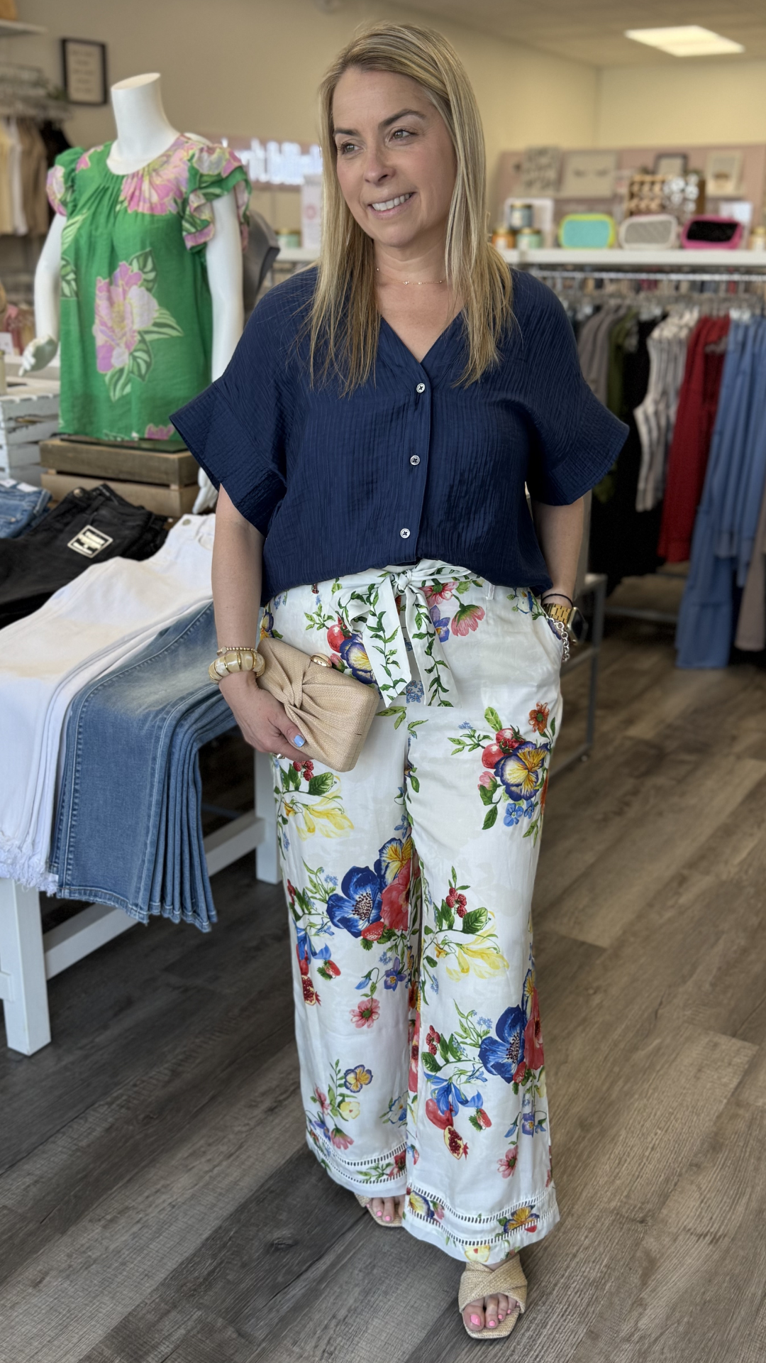 Floral And Fruit Printed Pants