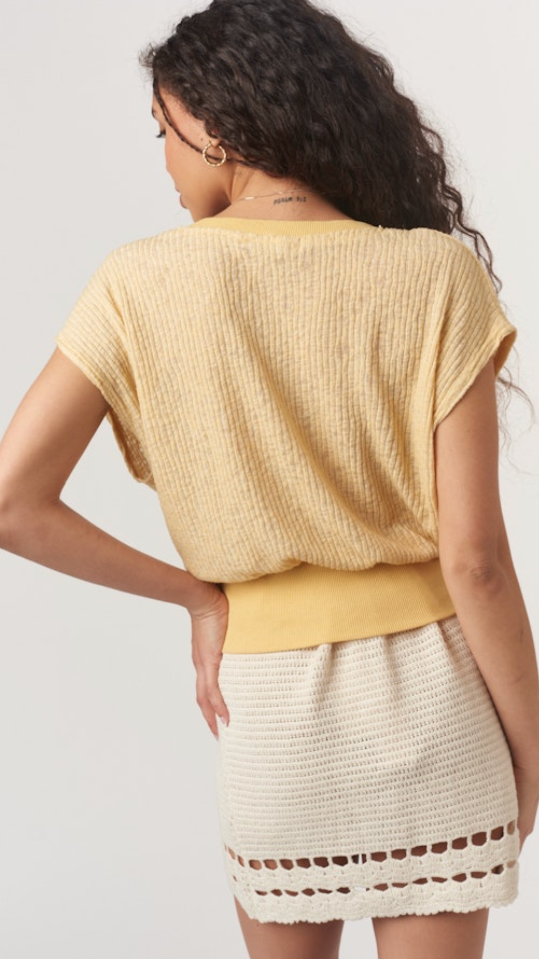 Iva Textured V Neck Tee