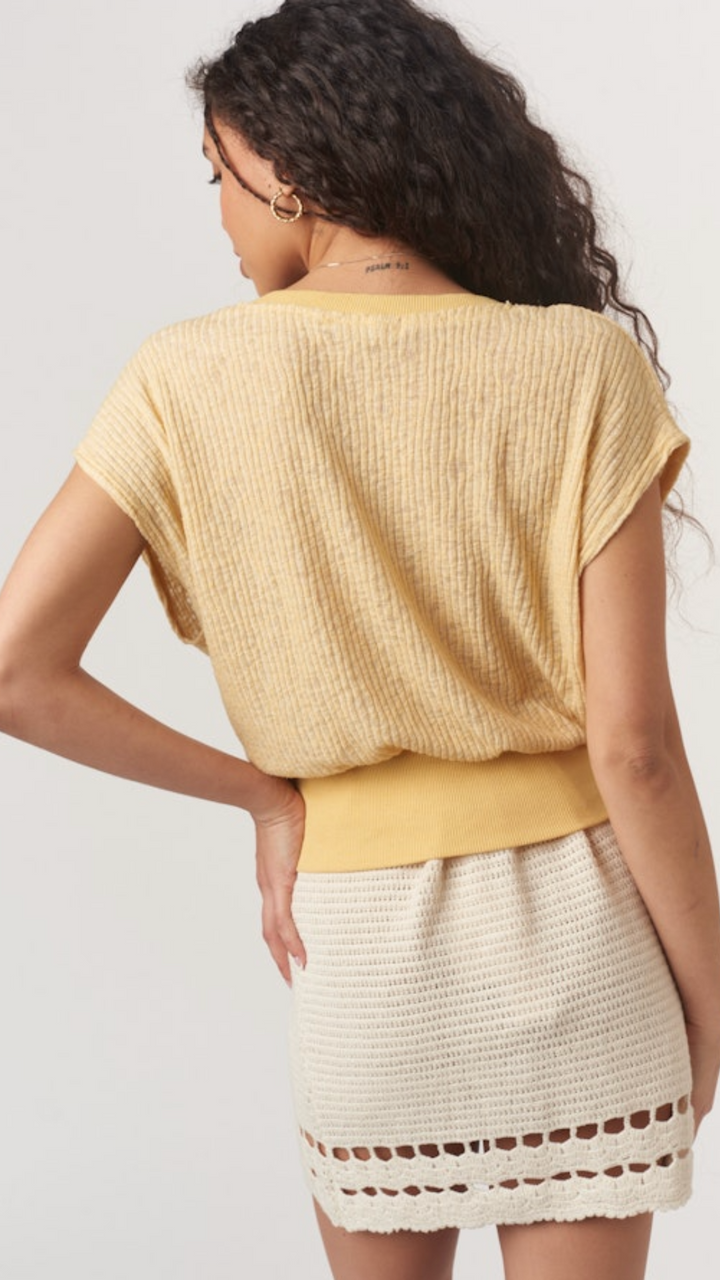 Iva Textured V Neck Tee