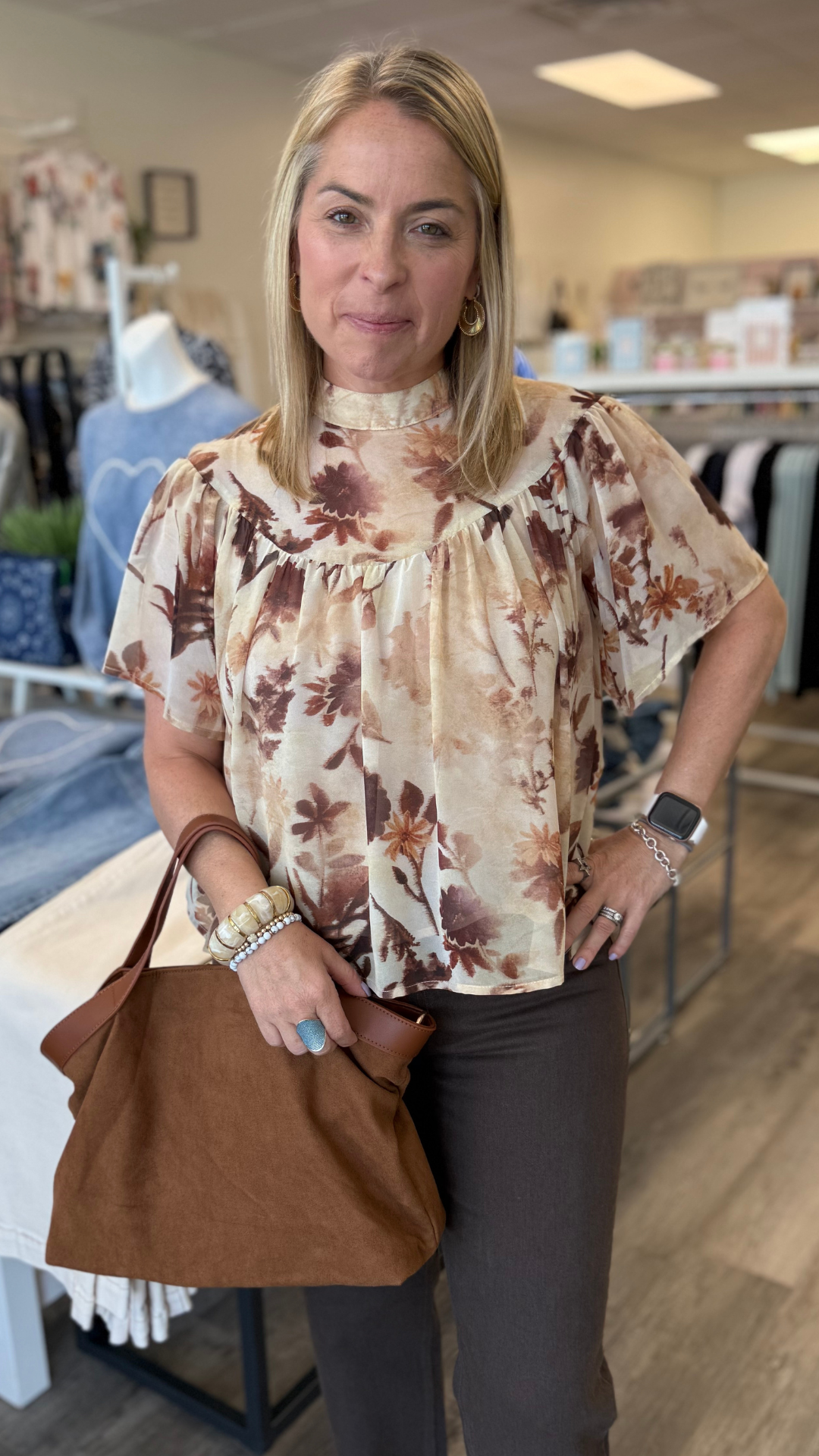 Chiffon Floral Print Blouse