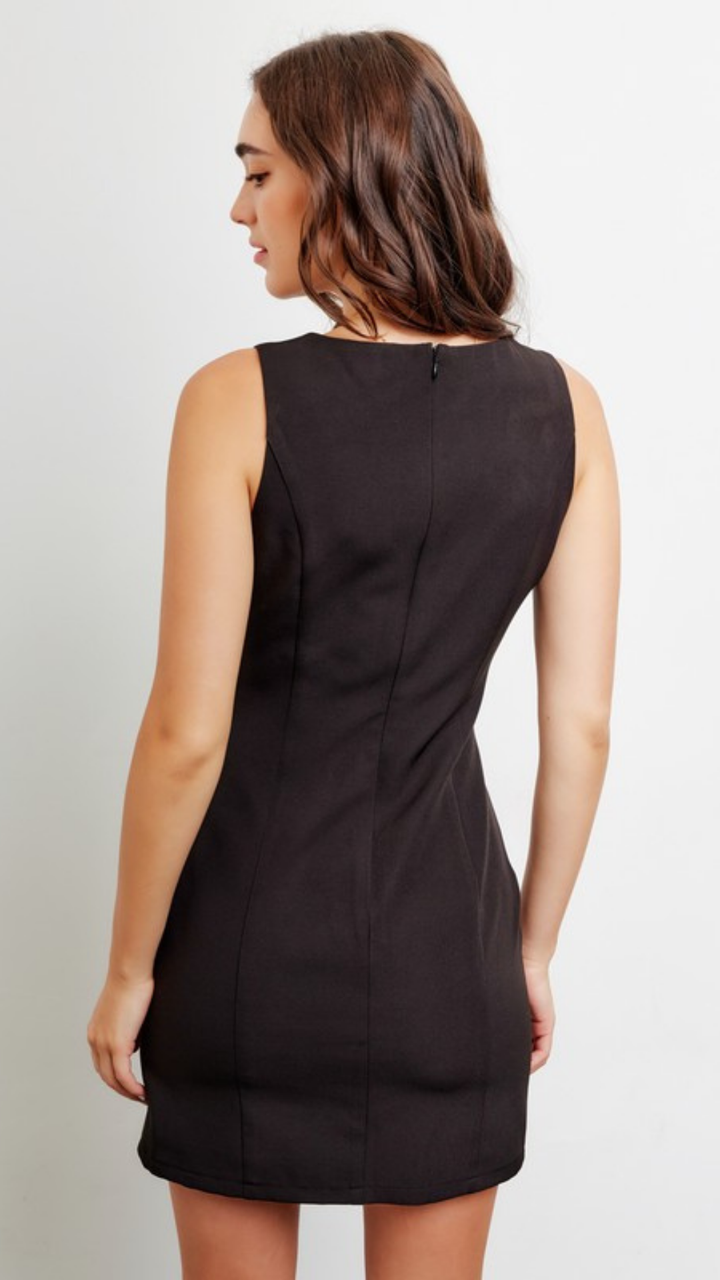 Slit Dress With Bow Detail