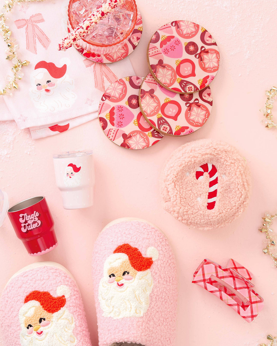 Circle Candy Cane Teddy Pouch