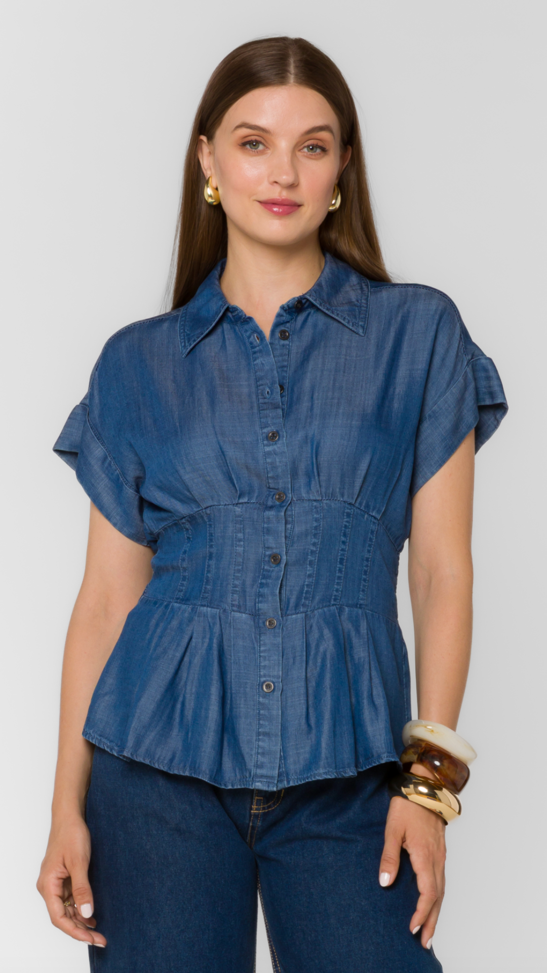 Tencel Peplum Top