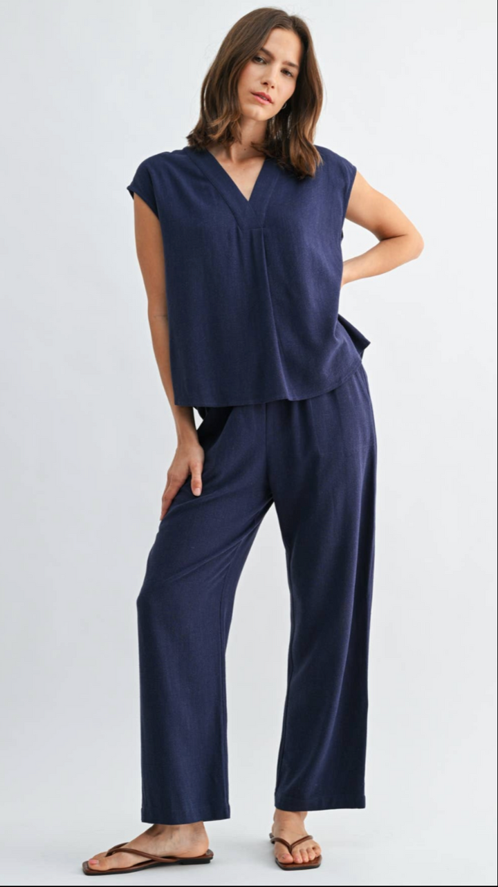 Navy Top And Bottom Set