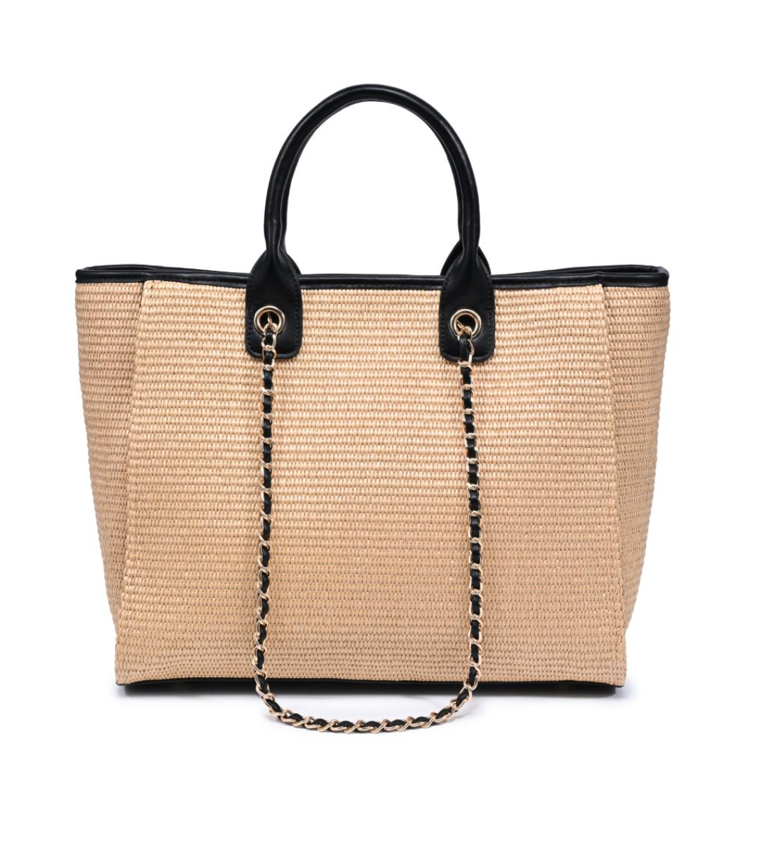 Natural Black Jaxon Tote Bag