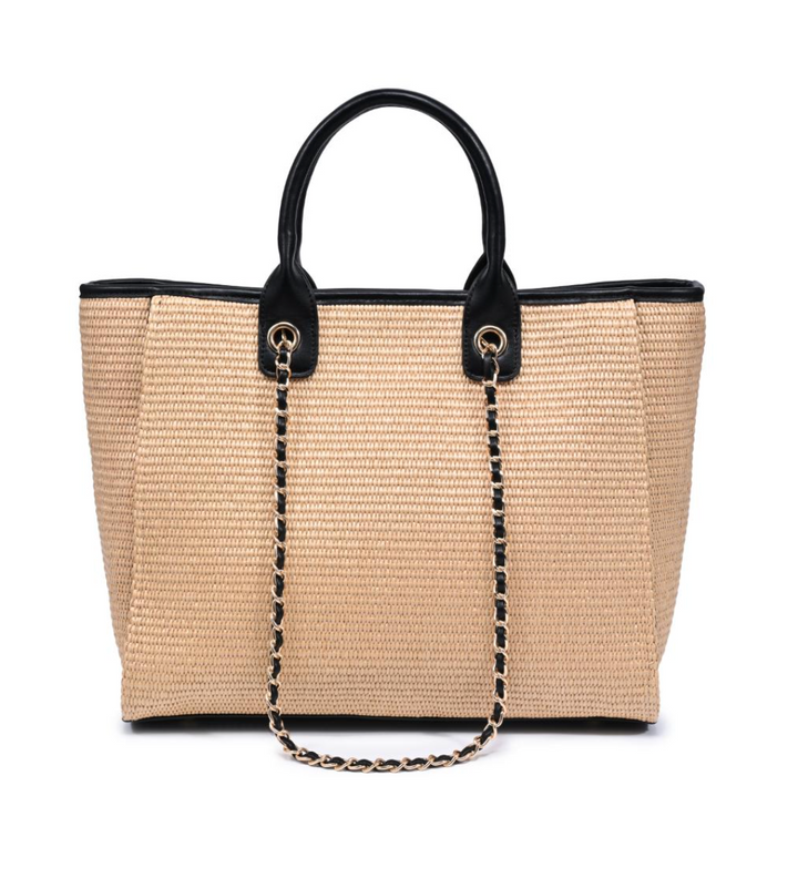 Natural Black Jaxon Tote Bag