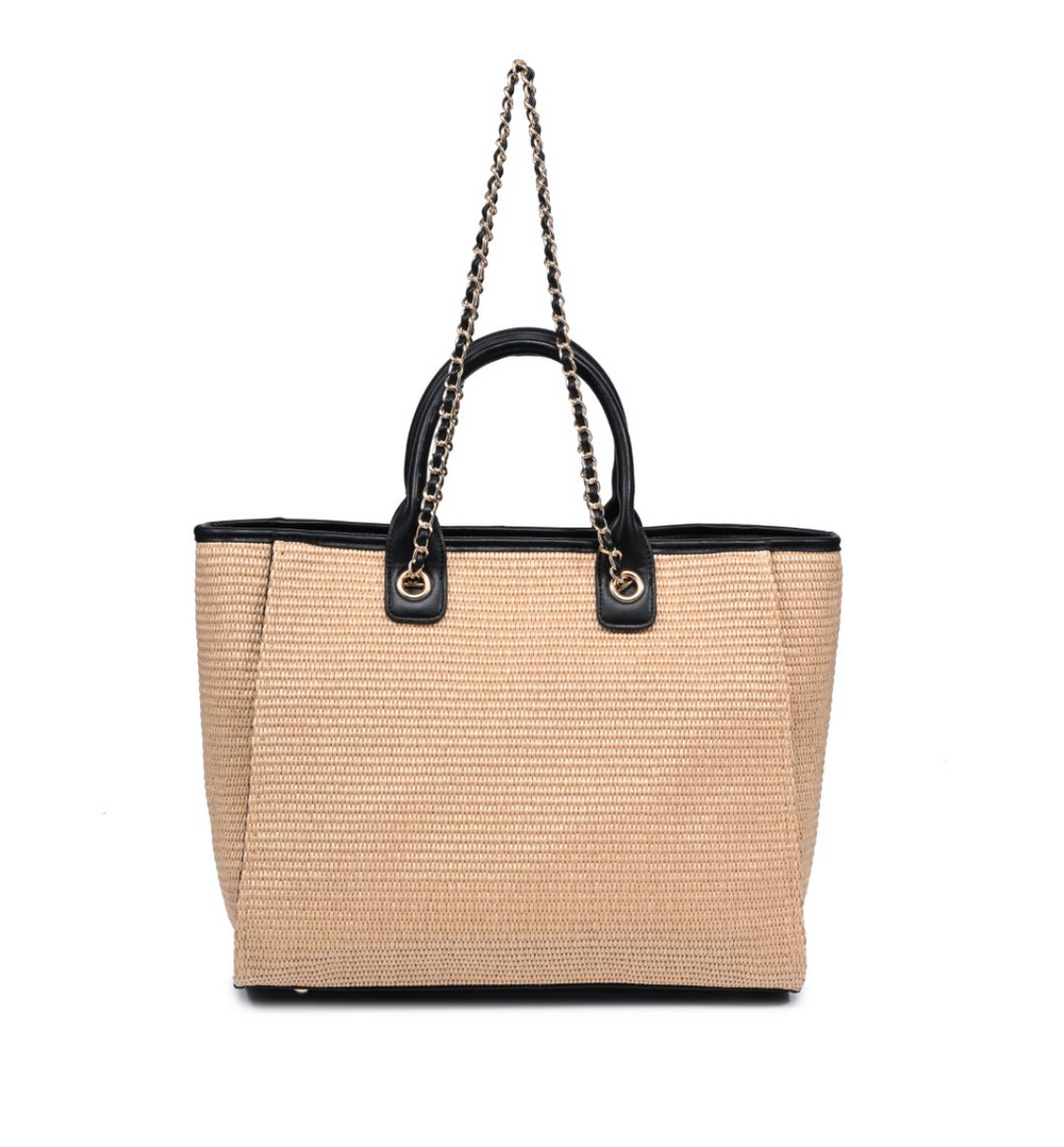 Natural Black Jaxon Tote Bag