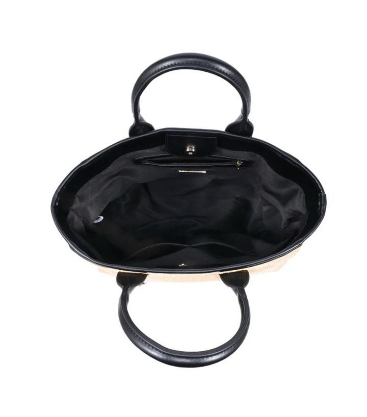 Natural Black Jaxon Tote Bag