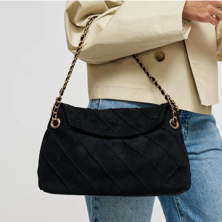 Black Crew Hobo Crossbody Bag