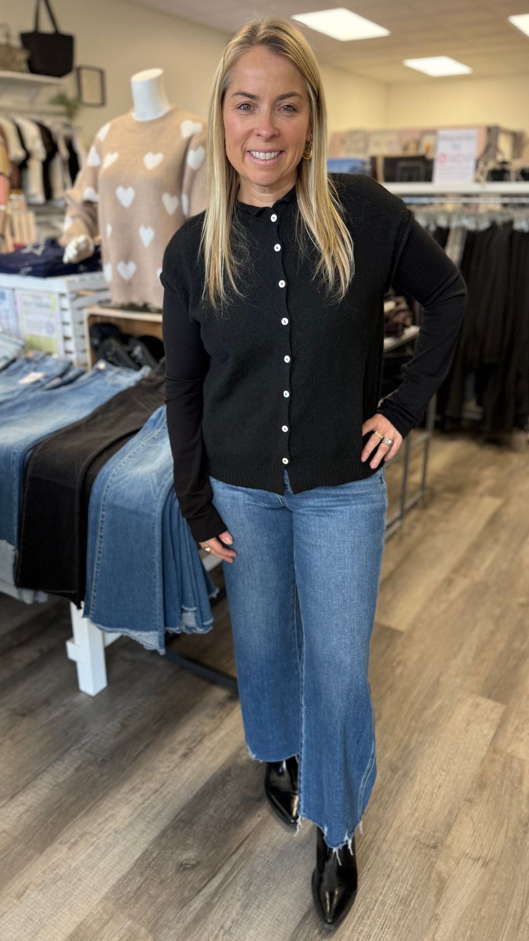 Black Piper Vest Cardigan