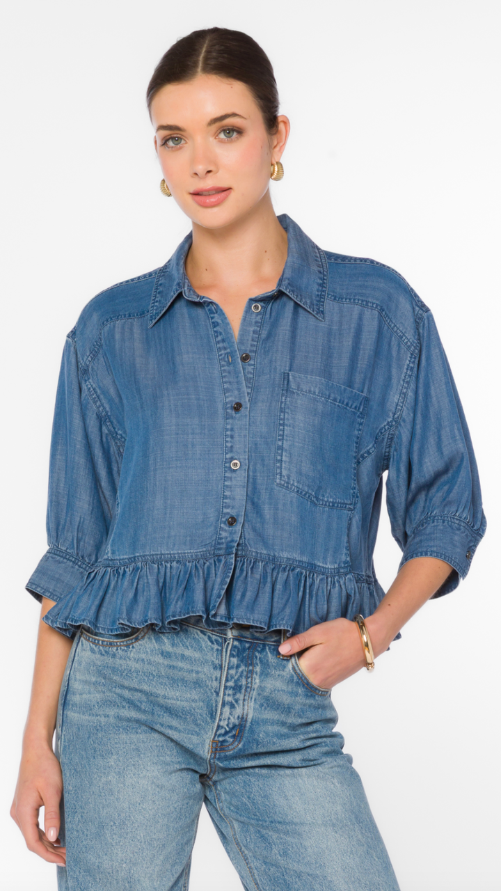 Flowy Peplum Tencel Top
