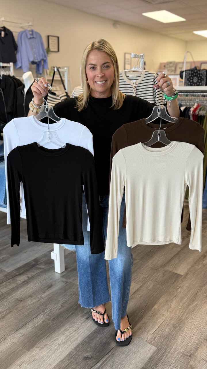 Brown Long Sleeve Top