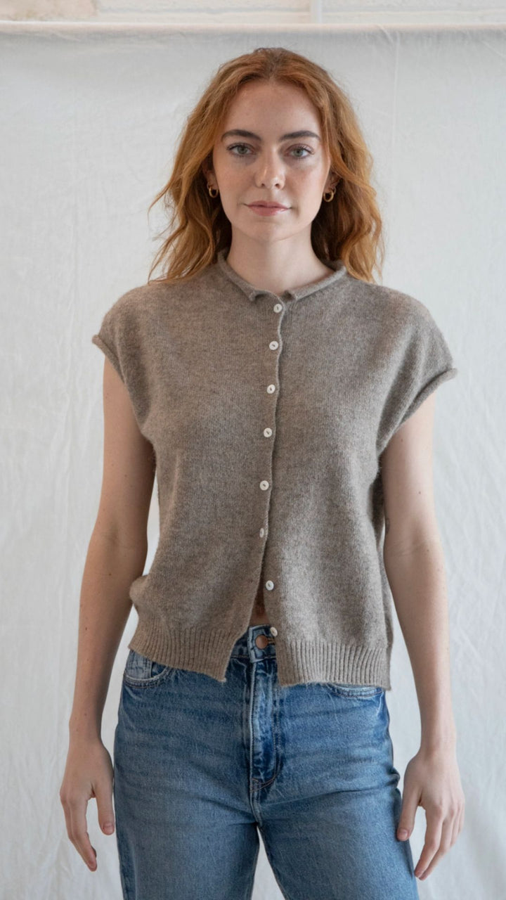 Mocha Piper Vest Cardigan