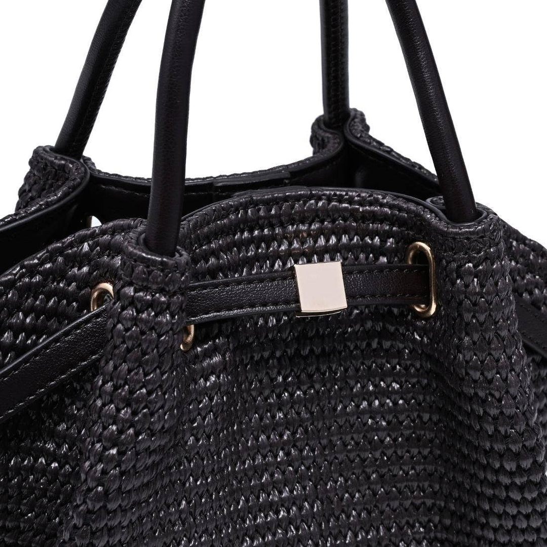 Chocolate Selena Straw Crossbody Bag