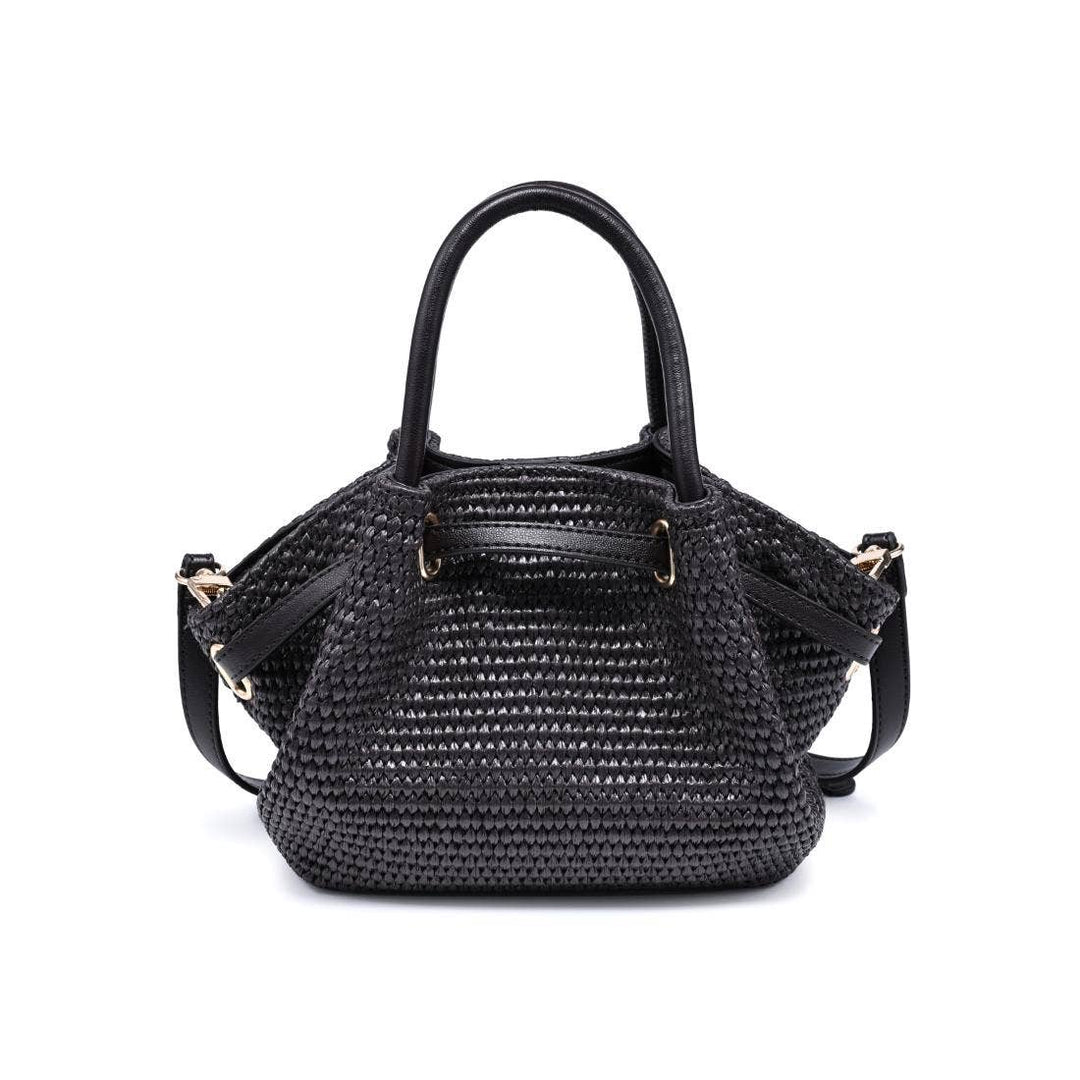 Chocolate Selena Straw Crossbody Bag