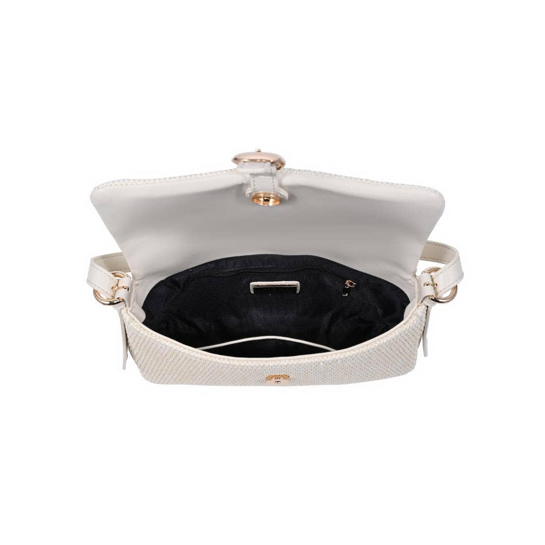 Ivory Gloria Straw Shoulder Bag