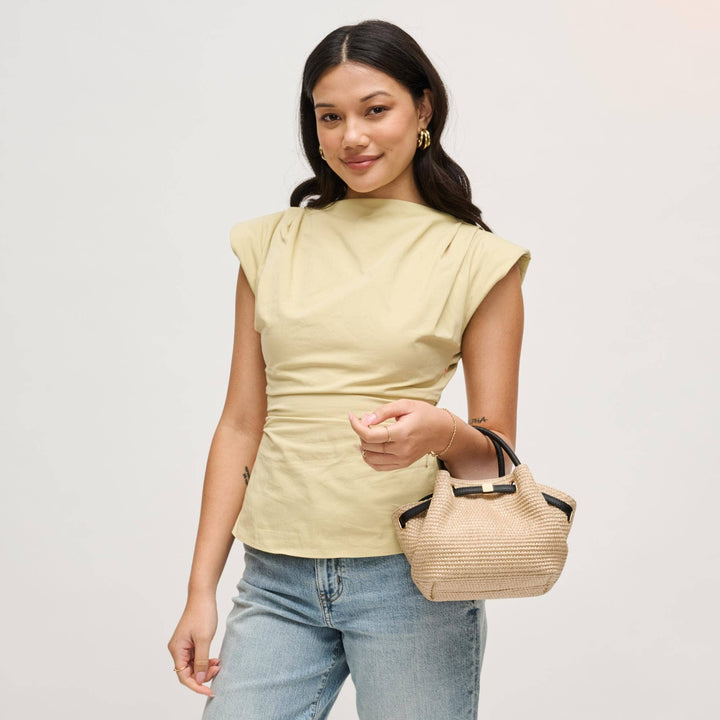 Natural Black Selena Straw Crossbody