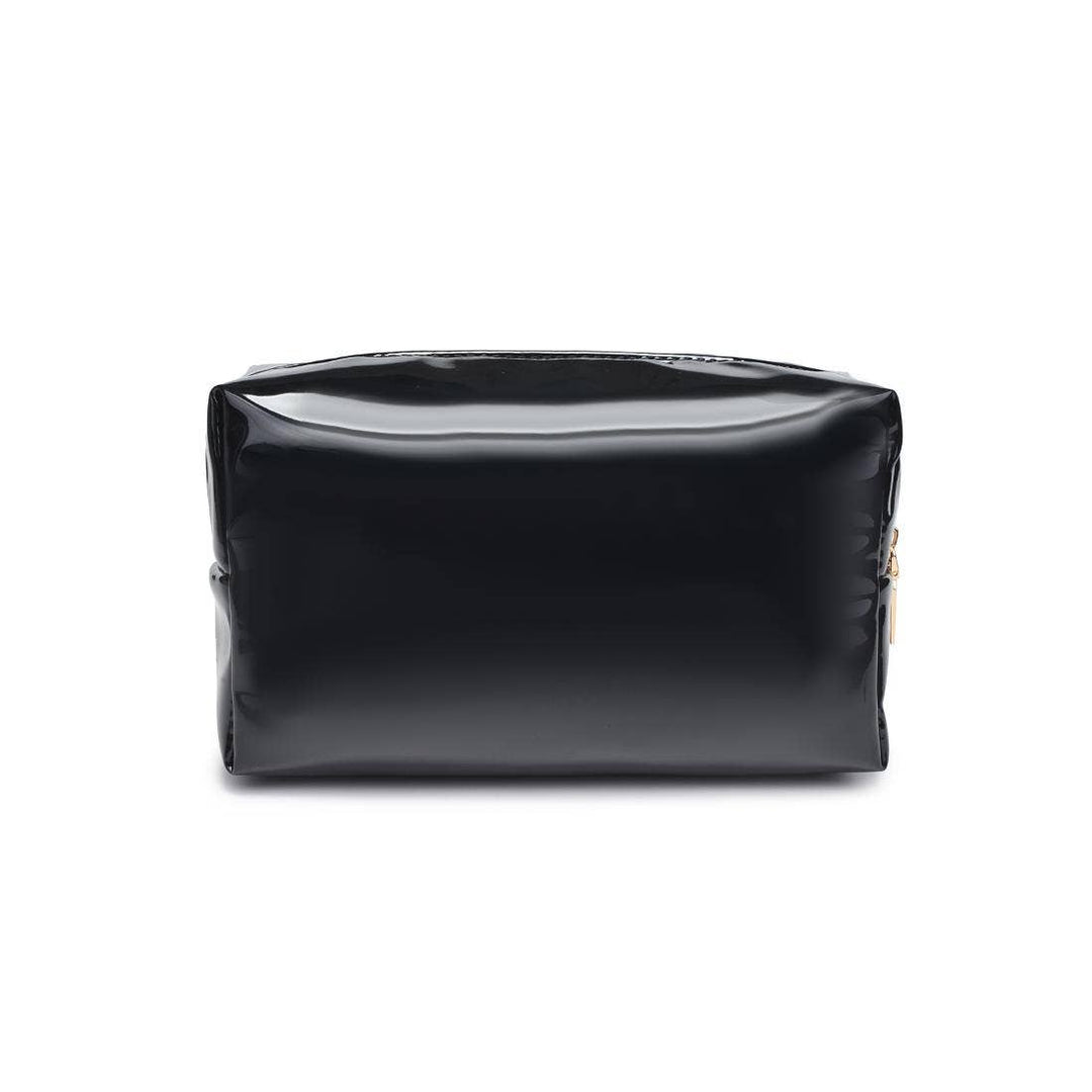 Black Patent Cosmetic Pouch