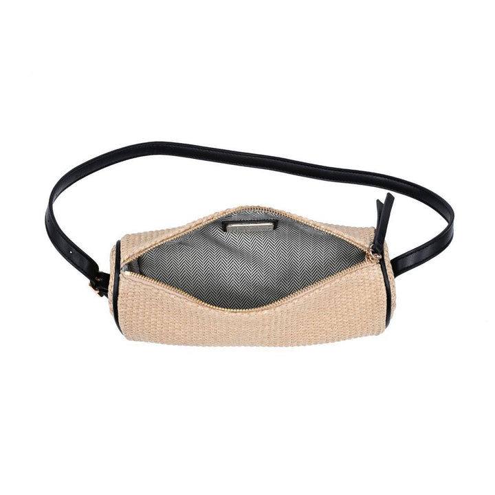 Natural Straw Shoulder Barrel Bag