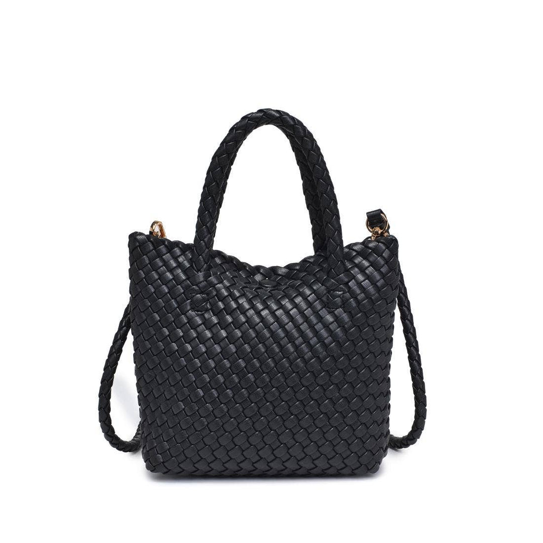Black Leanna Woven Crossbody