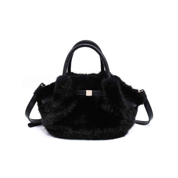 Selena Black Faux Fur Crossbody
