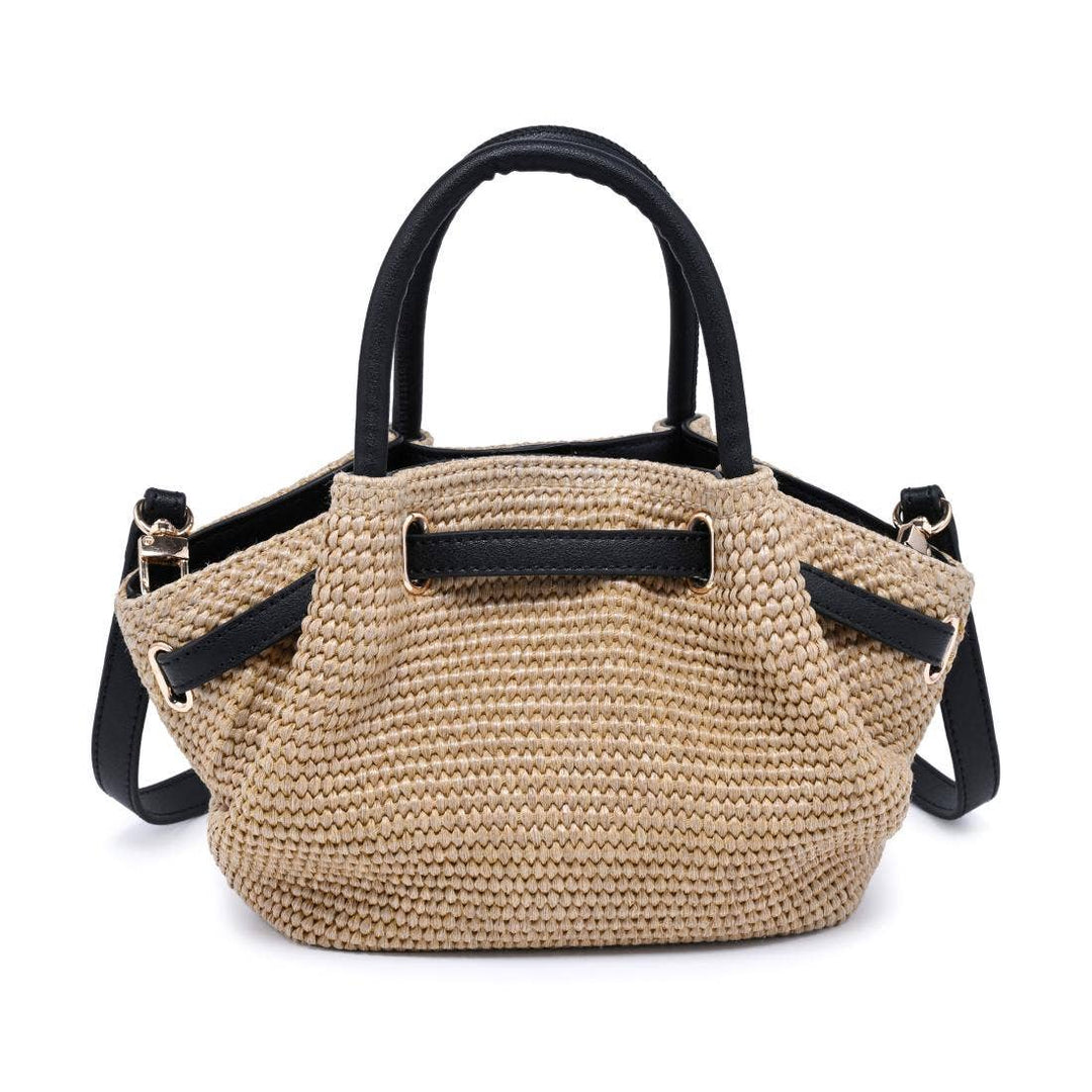 Natural Black Selena Straw Crossbody